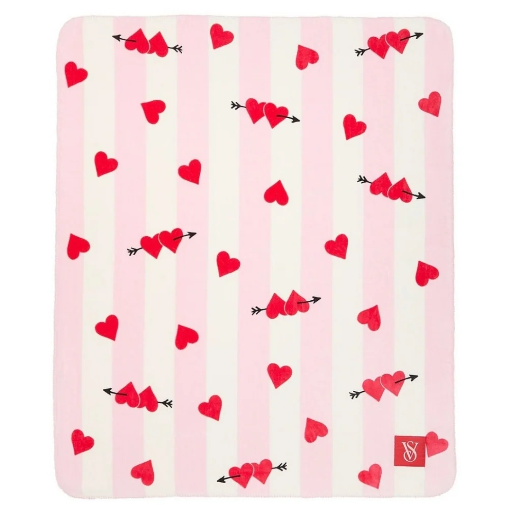 ❤️ VICTORIA'S SECRET Cozy Fleece Sherpa VALENTINES DAY THROW BLANKET ❤️